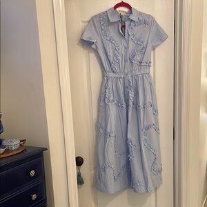 Kate Spade by Target Blue Ruffled Midi Dress